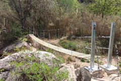 Pont penjant sobre el riu Gaià al seu pas pel terme municipal de Vilabella